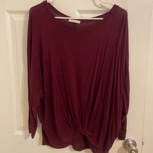 Maroon Casual Shirt with Front Tie